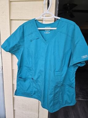 Cherokee Teal Core Stretch Medical Top
